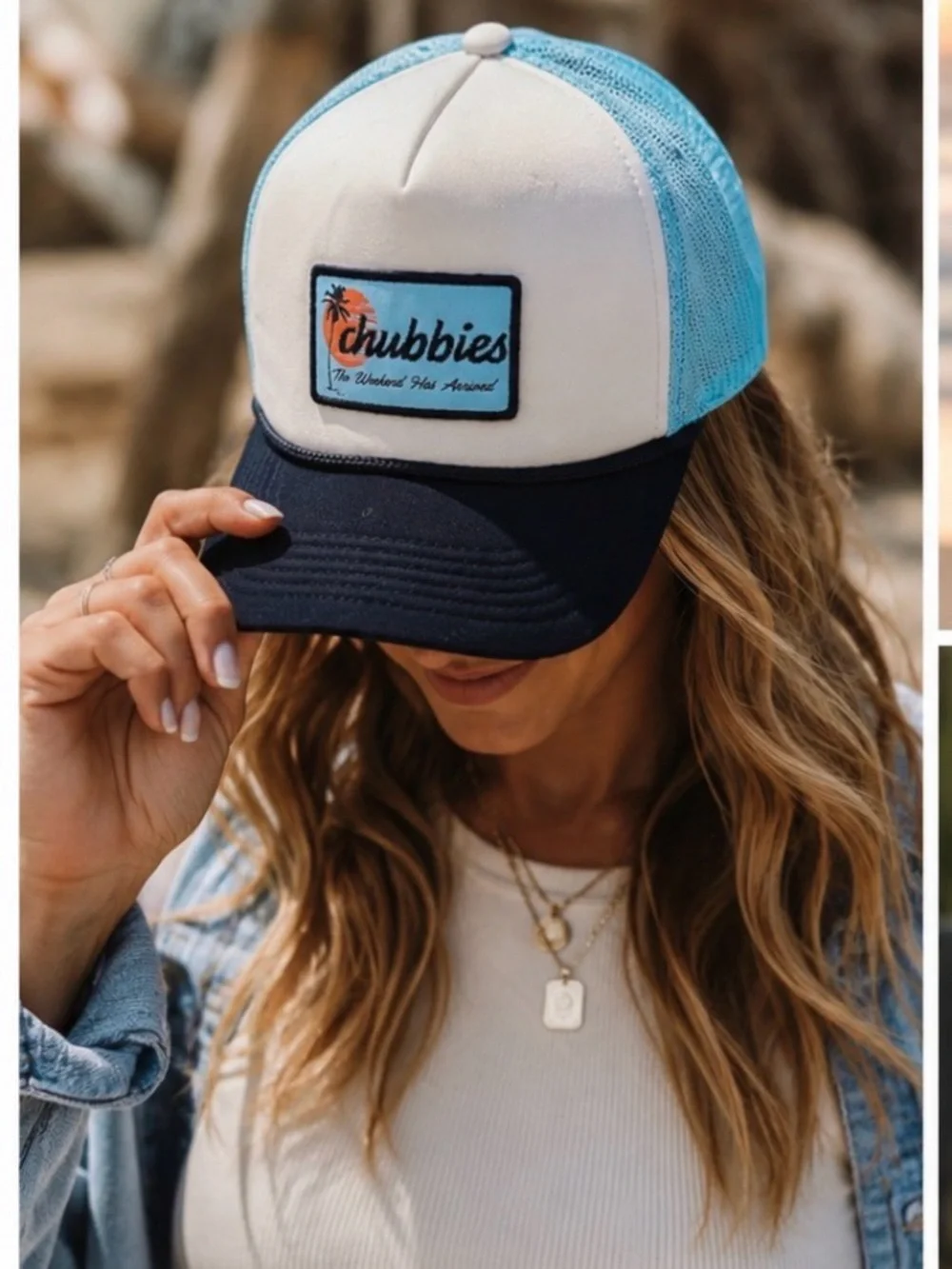Chubbies Weekend Has Arrived Trucker Hat Aqua Cream Snapback Unisex